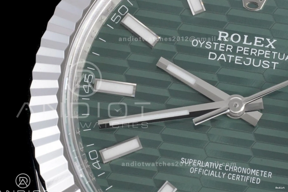 126334 Textured Bracelet Green 1:1 Best 41 Clean on Steel DateJust Dial 904L SH3235 Jubilee Edition 0324